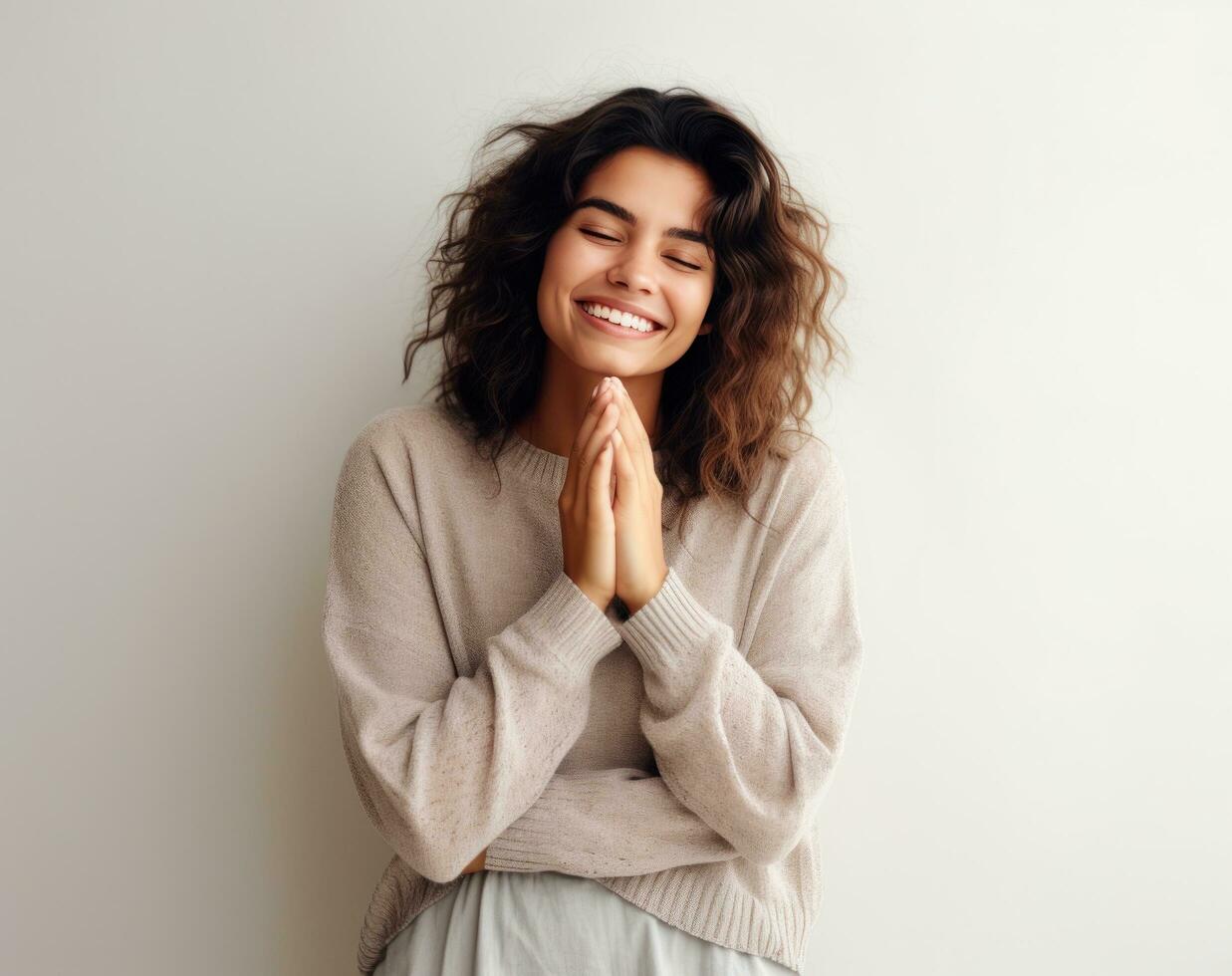 Smiling happy woman photo