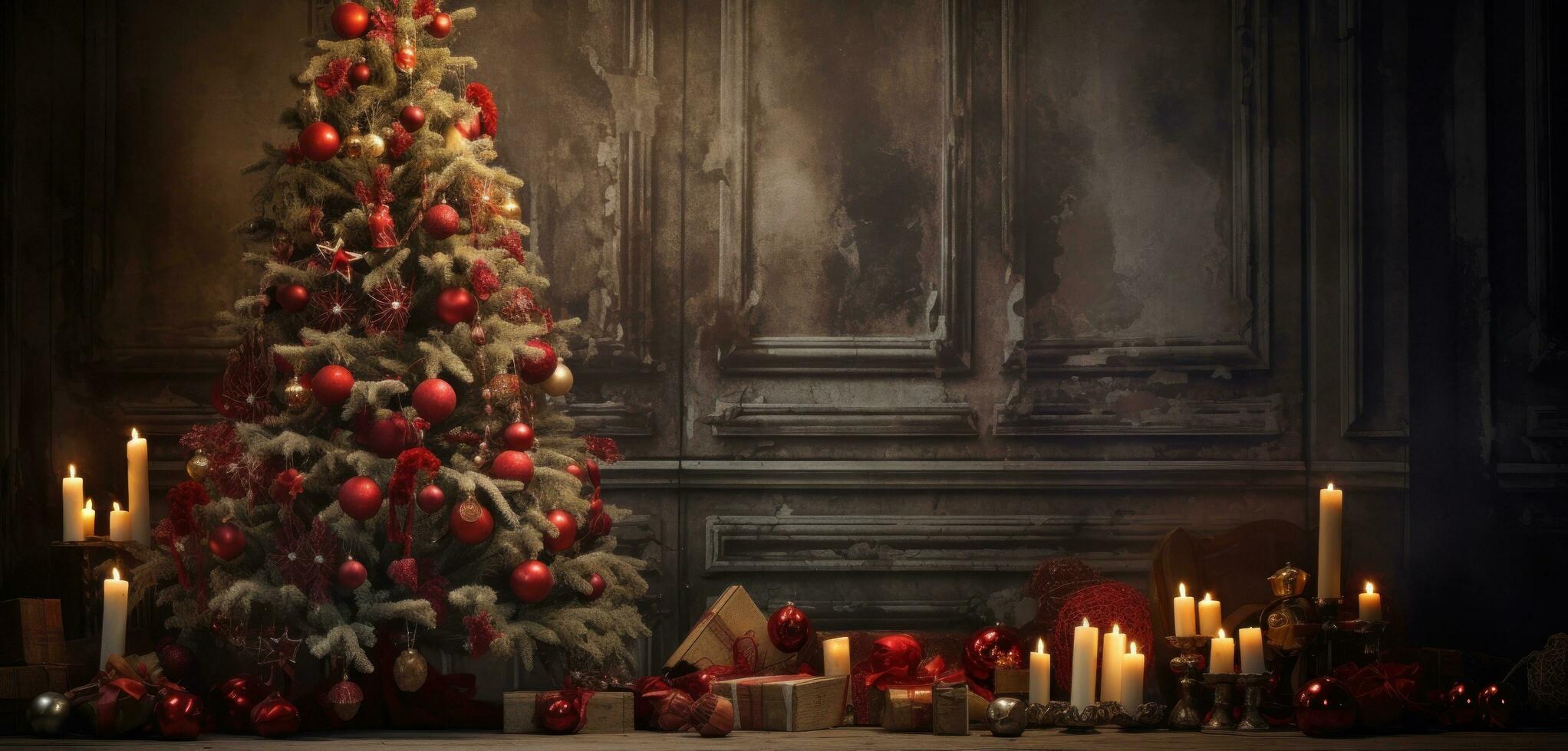 Holiday background with Christmas tree photo