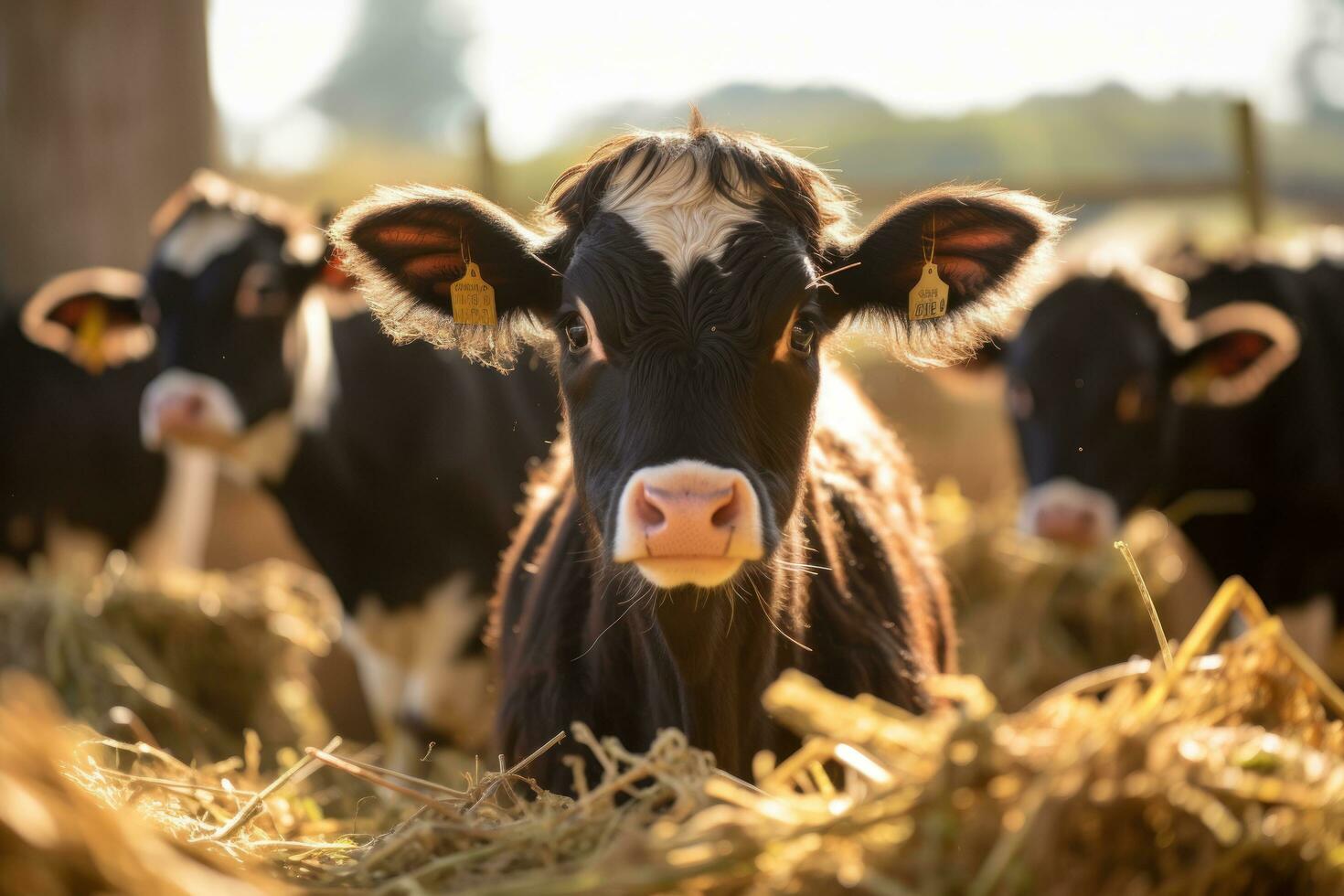 cows inside modern dairy farm photo