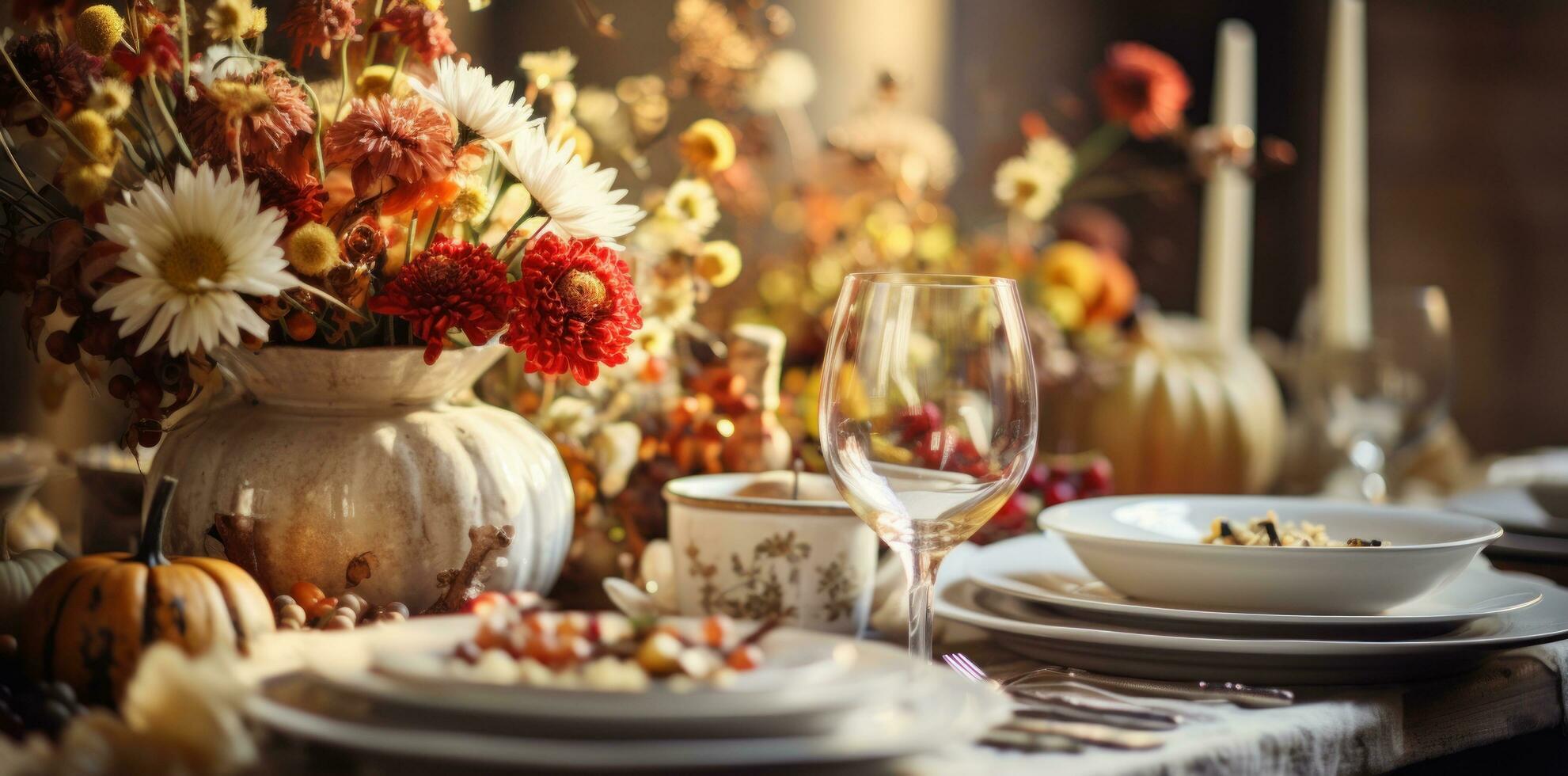 Thanksgiving dinner background photo