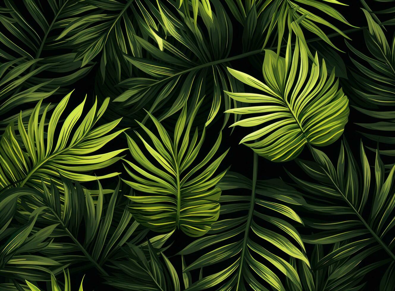 Green natural palm leaf background photo
