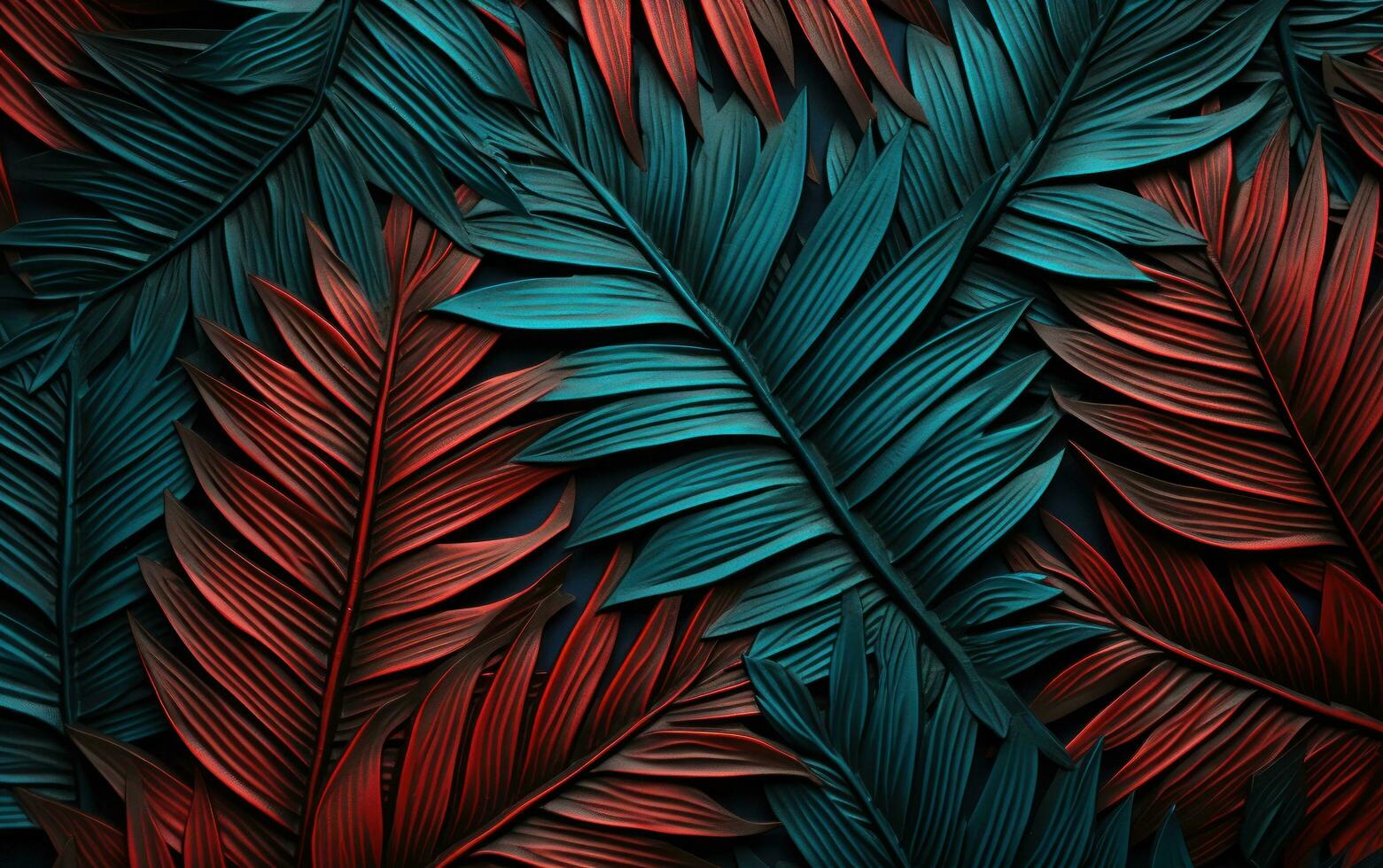 Tropical palm leaves background photo