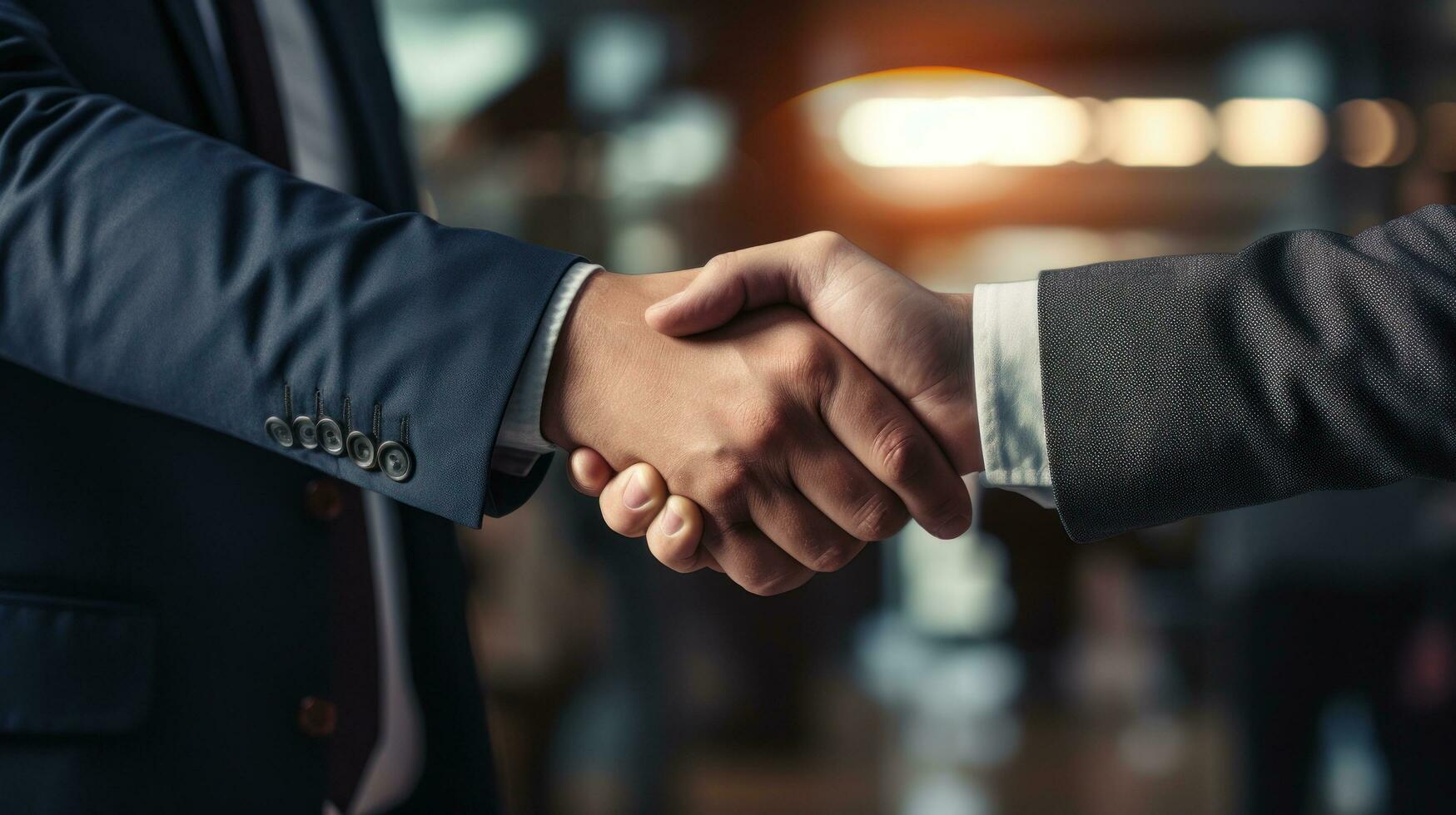 Networking Handshake between two professionals in suits photo
