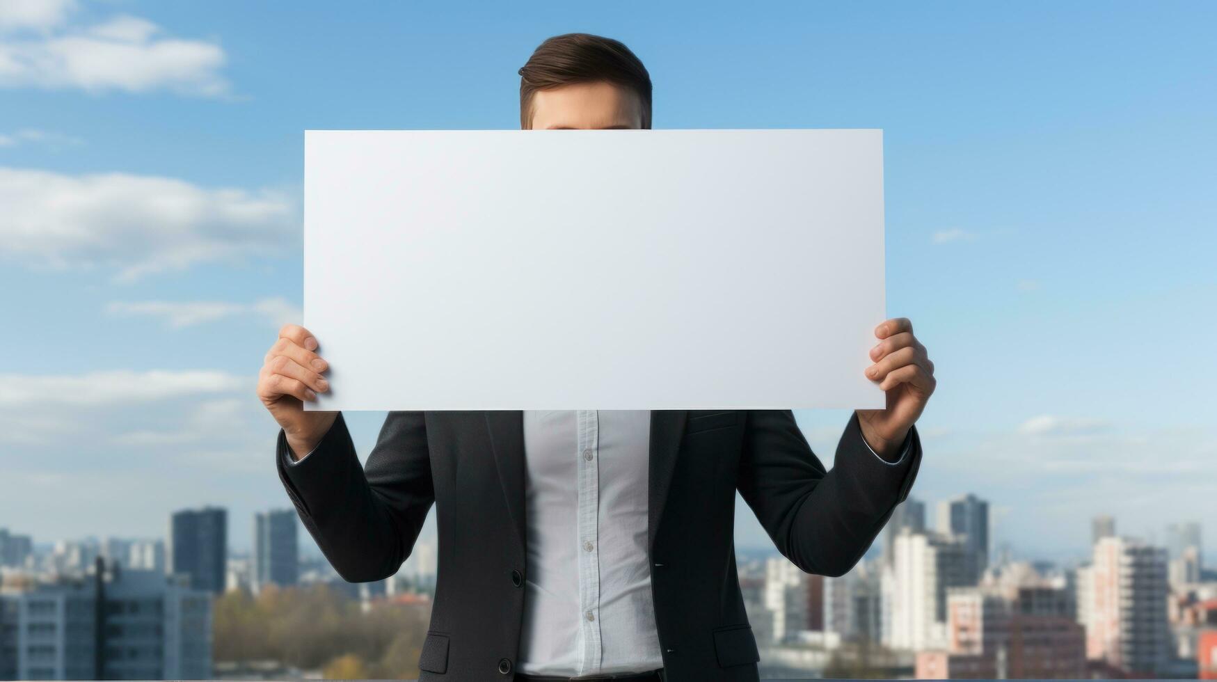 Entrepreneurship Person holding empty sign photo