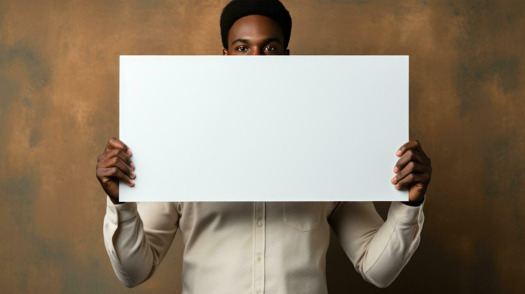 Entrepreneurship Person holding empty sign photo