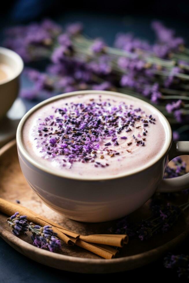 Spicy lavender latte photo