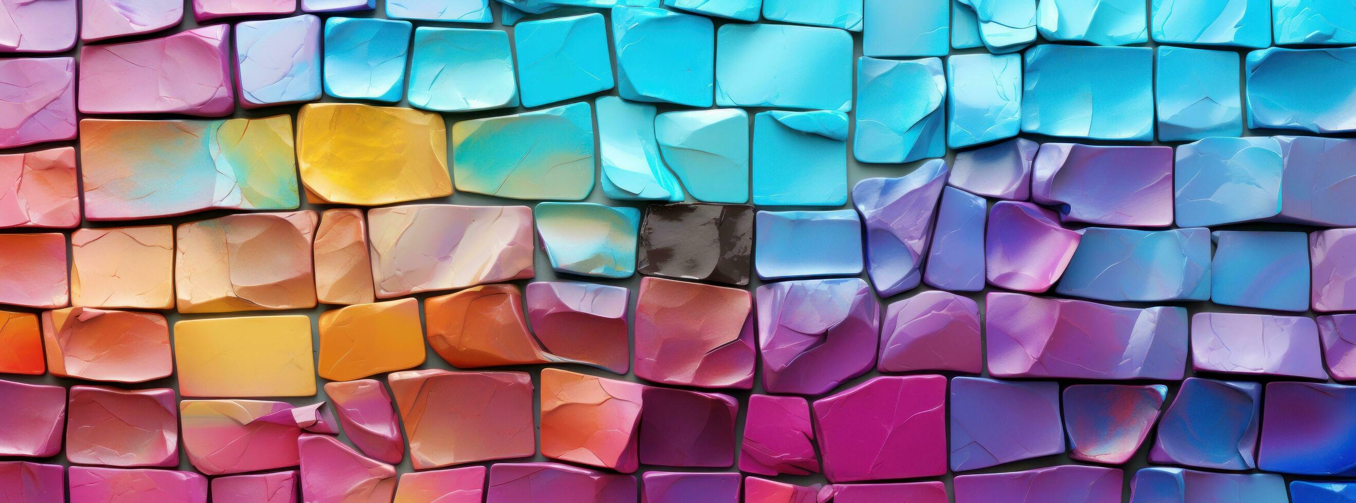 Colorful blocks wallpaper, in the style of pastel toned photo