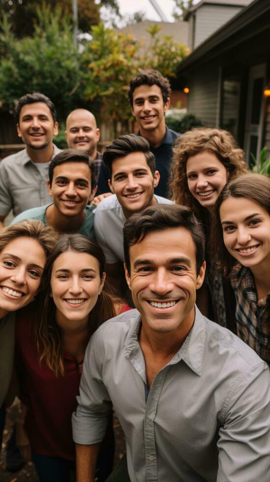 Friends and family taking a group photo