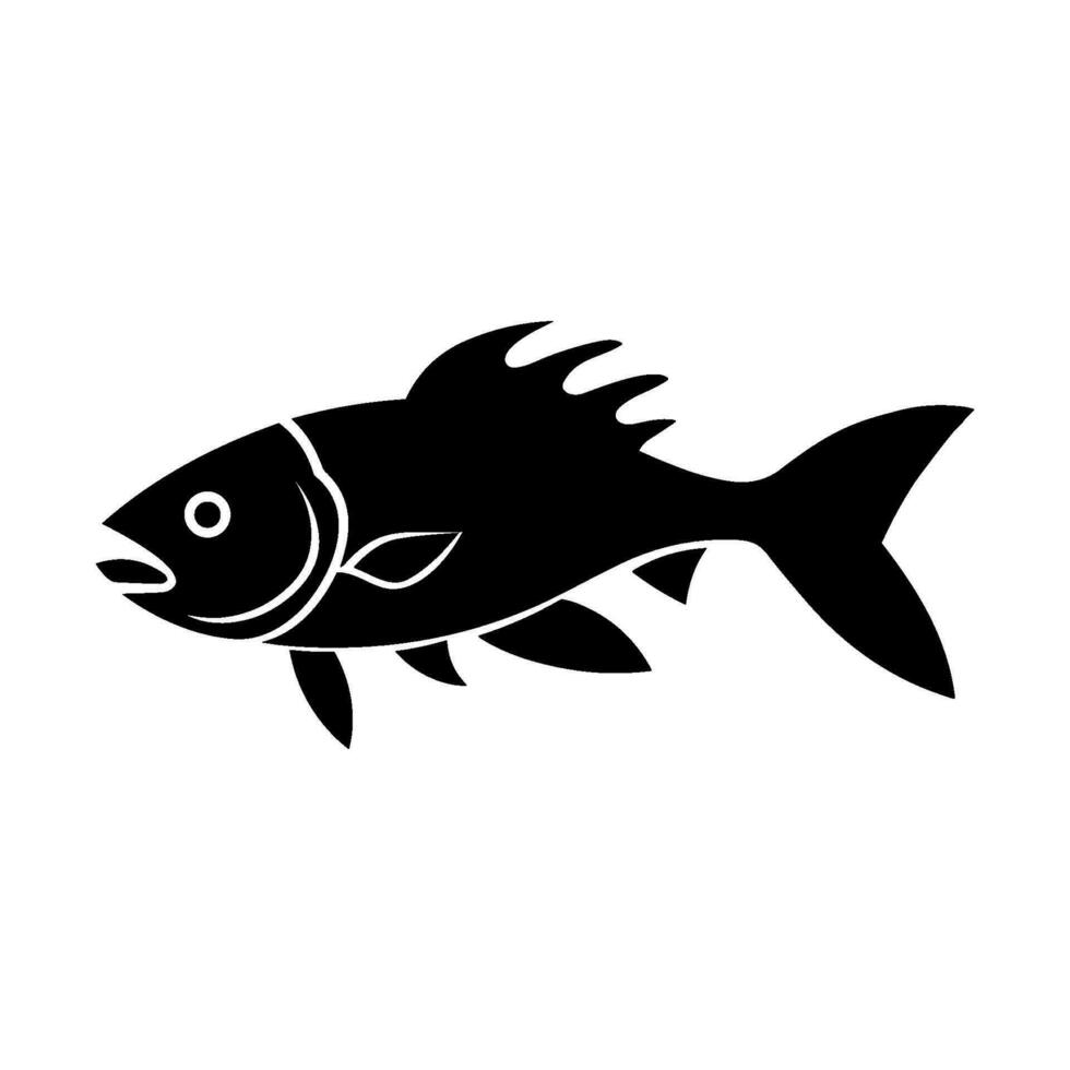 Various Fish vector Silhouette, black silhouette of fish Clipart