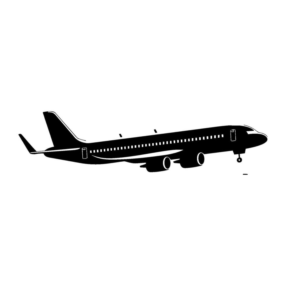 avión silueta vector clipart