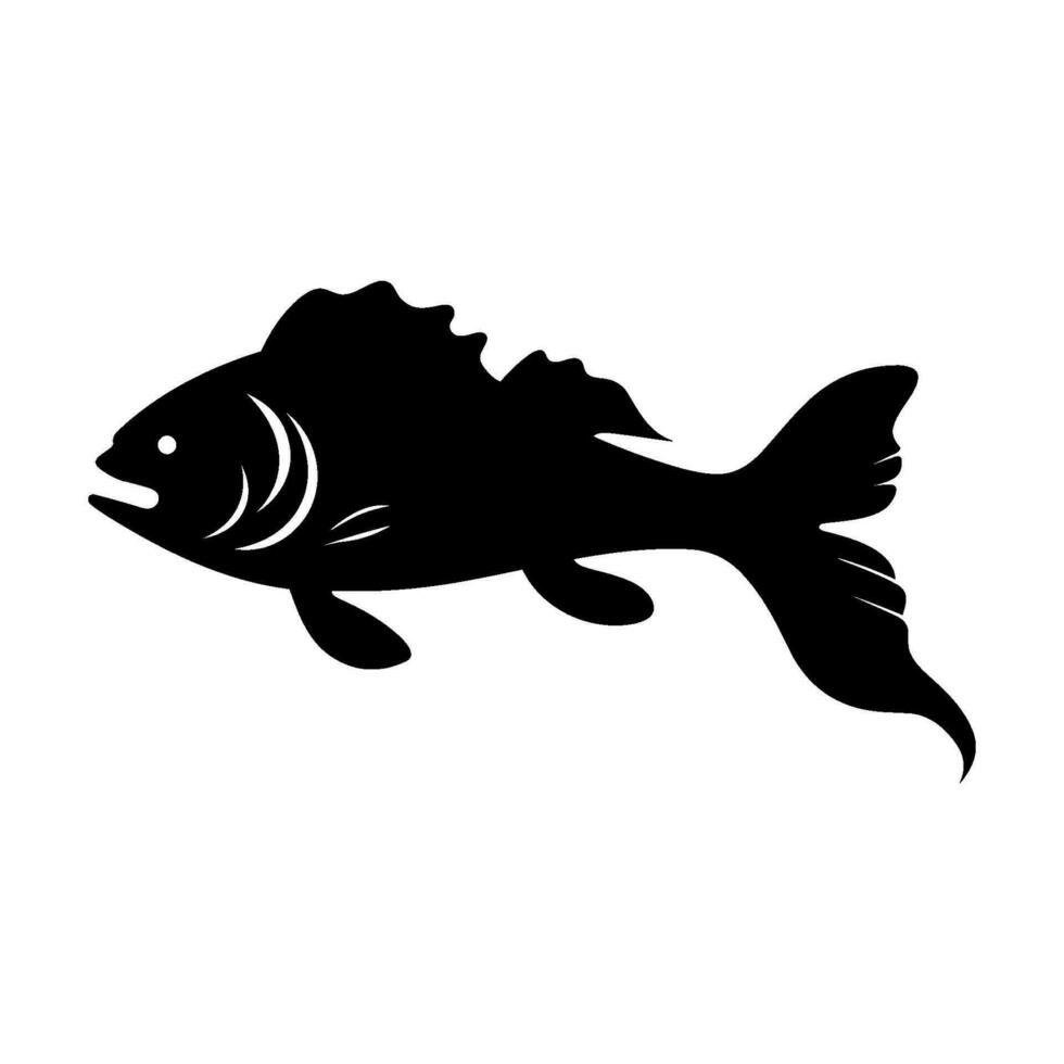 varios pescado vector silueta, negro silueta de pescado clipart