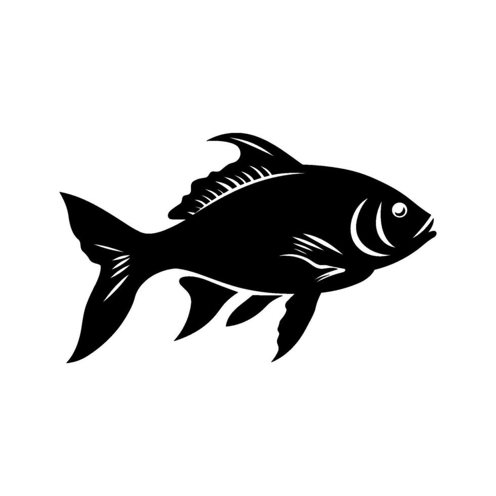 varios pescado vector silueta, negro silueta de pescado clipart