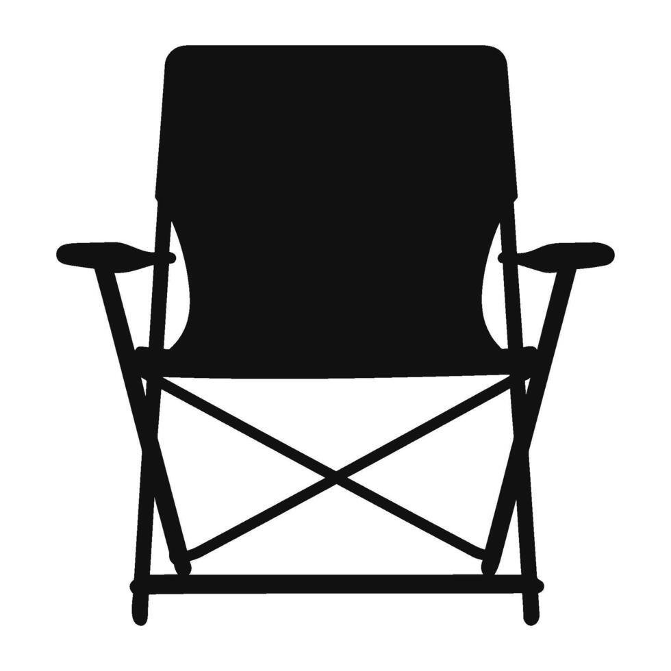 Camping chair Vector silhouette, Black Silhouette of Camping chair clipart