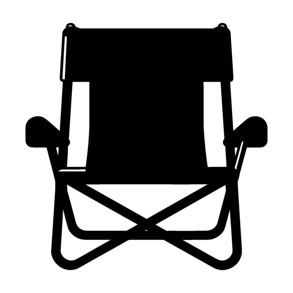 Camping chair Vector silhouette, Black Silhouette of Camping chair clipart