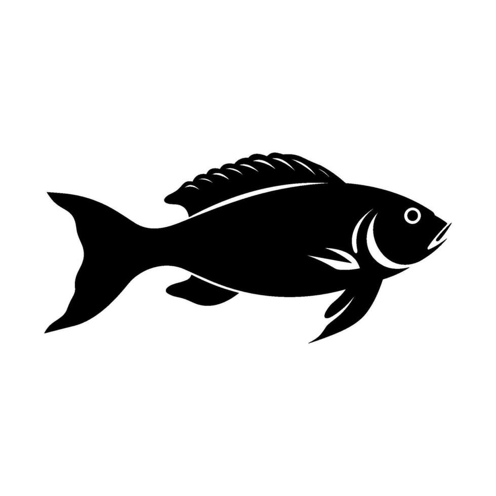 Various Fish vector Silhouette, black silhouette of fish Clipart