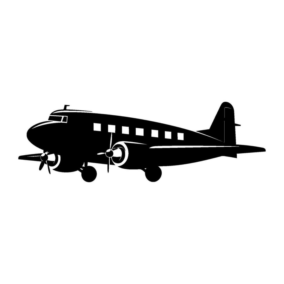 avión silueta vector clipart