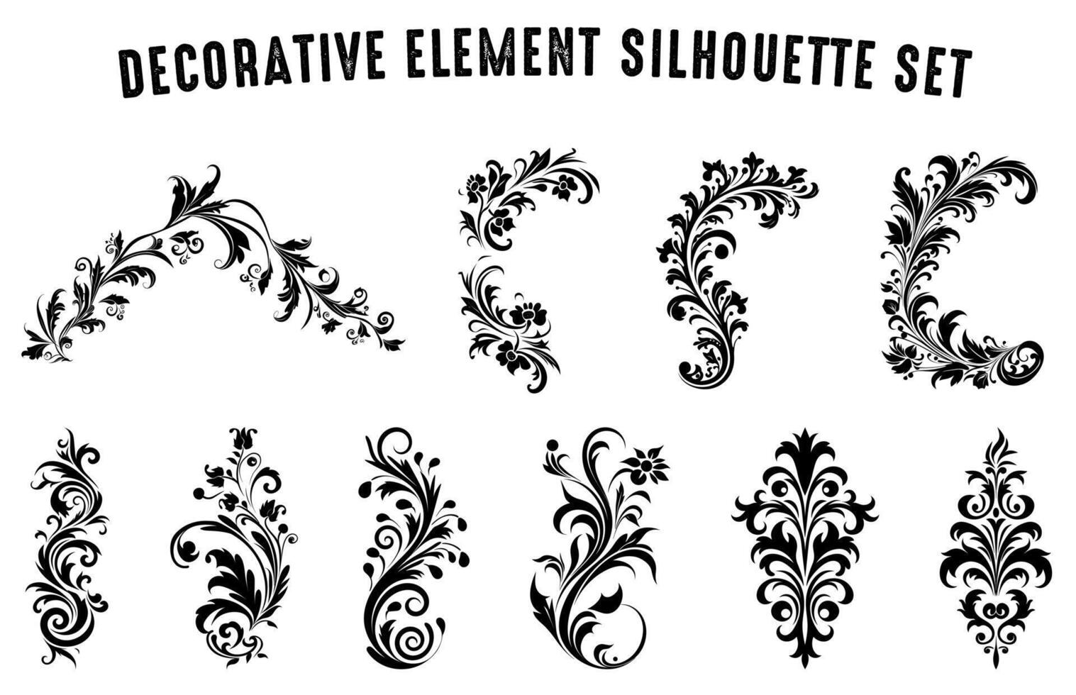 Vintage decorative design Element vector Set, Retro Decorative Design element vector clipart bundle