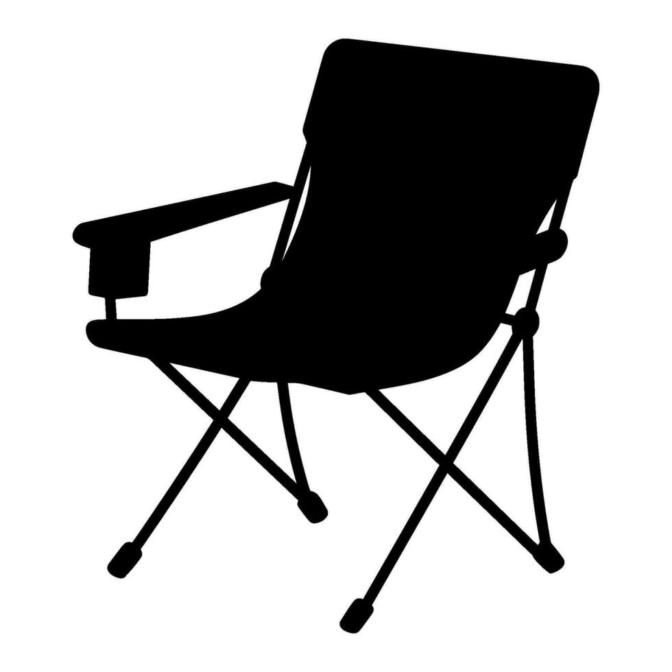 cámping silla vector silueta, negro silueta de cámping silla clipart