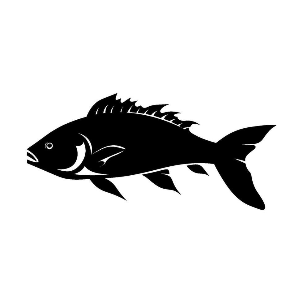 Various Fish vector Silhouette, black silhouette of fish Clipart