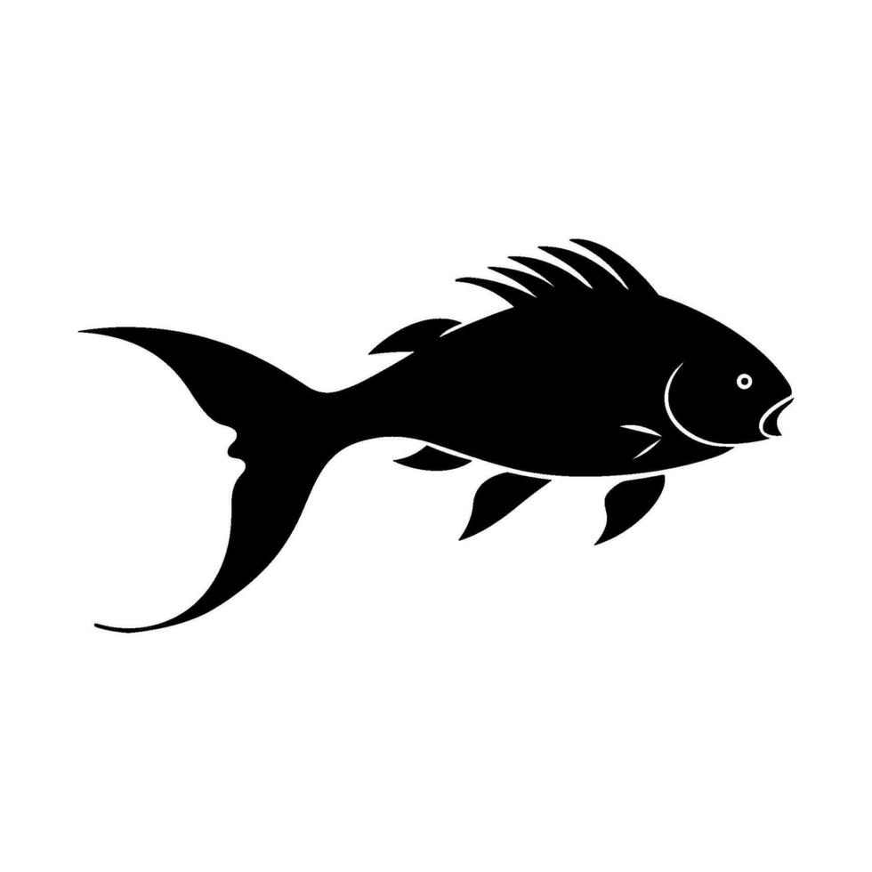 varios pescado vector silueta, negro silueta de pescado clipart