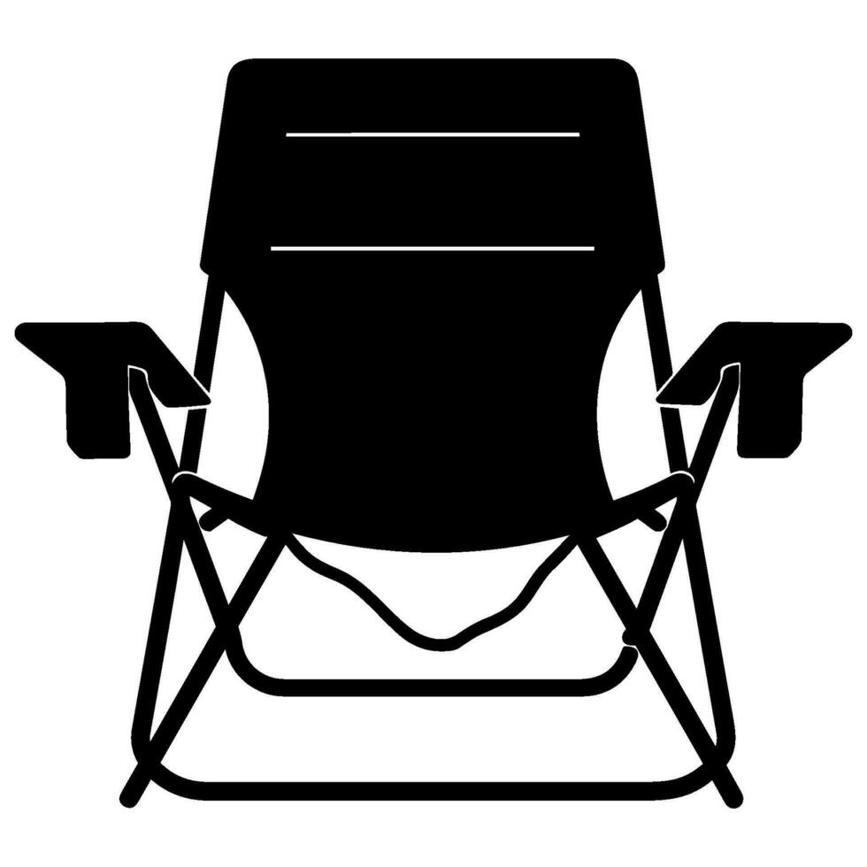 Camping chair Vector silhouette, Black Silhouette of Camping chair clipart