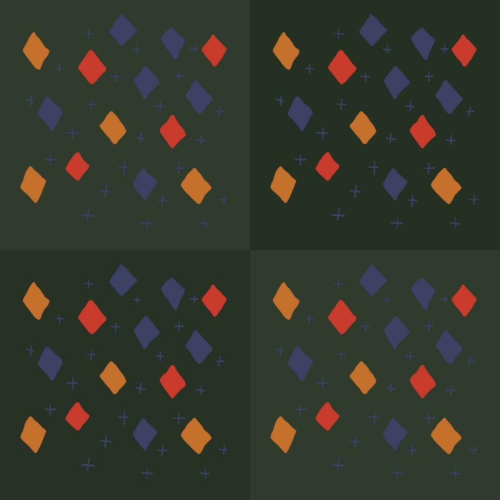 patchwork pattern on dark background vector