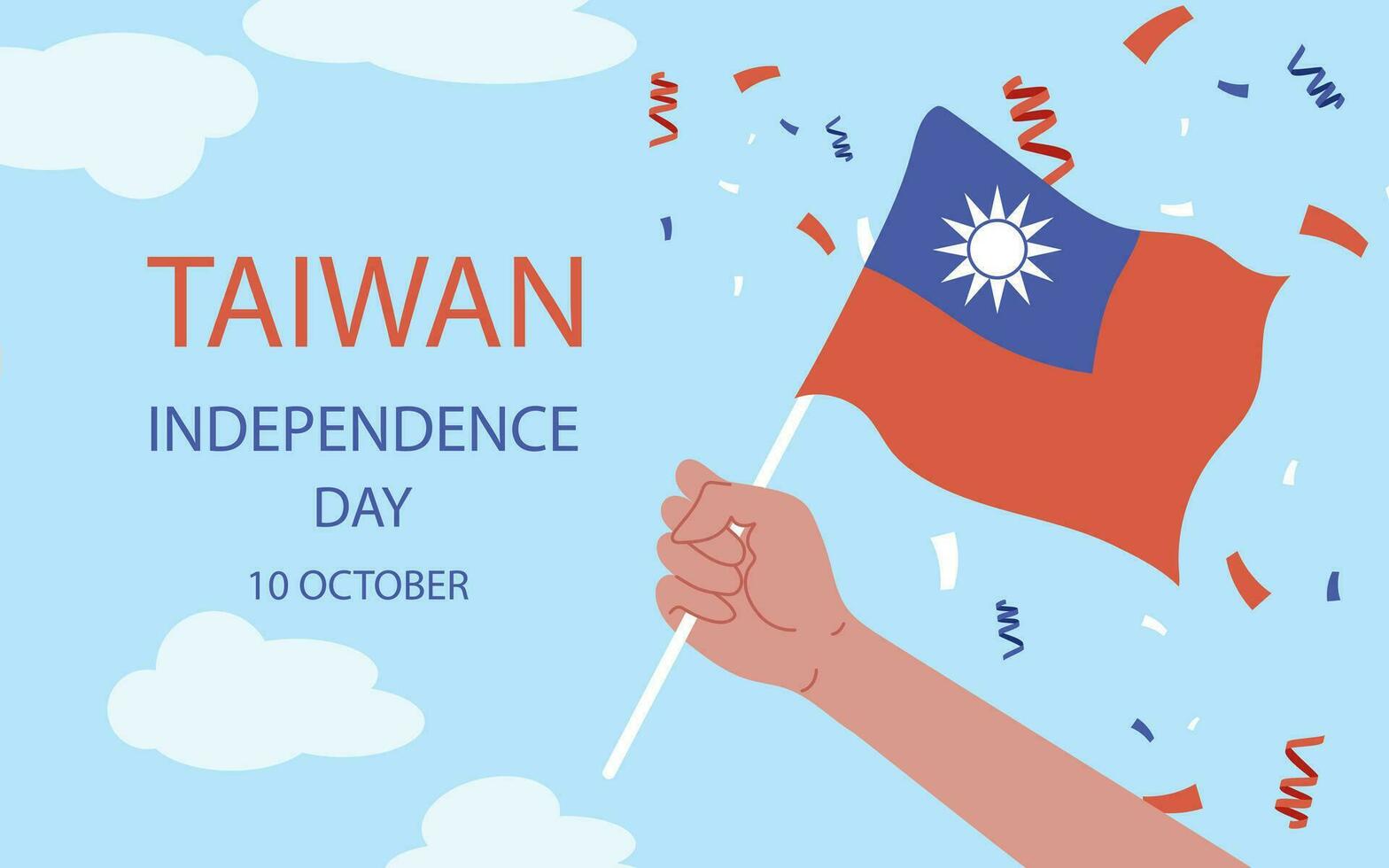 Happy Taiwan National Day October 10th Celebration. Taiwanese memorial holiday. Vector design illustration.