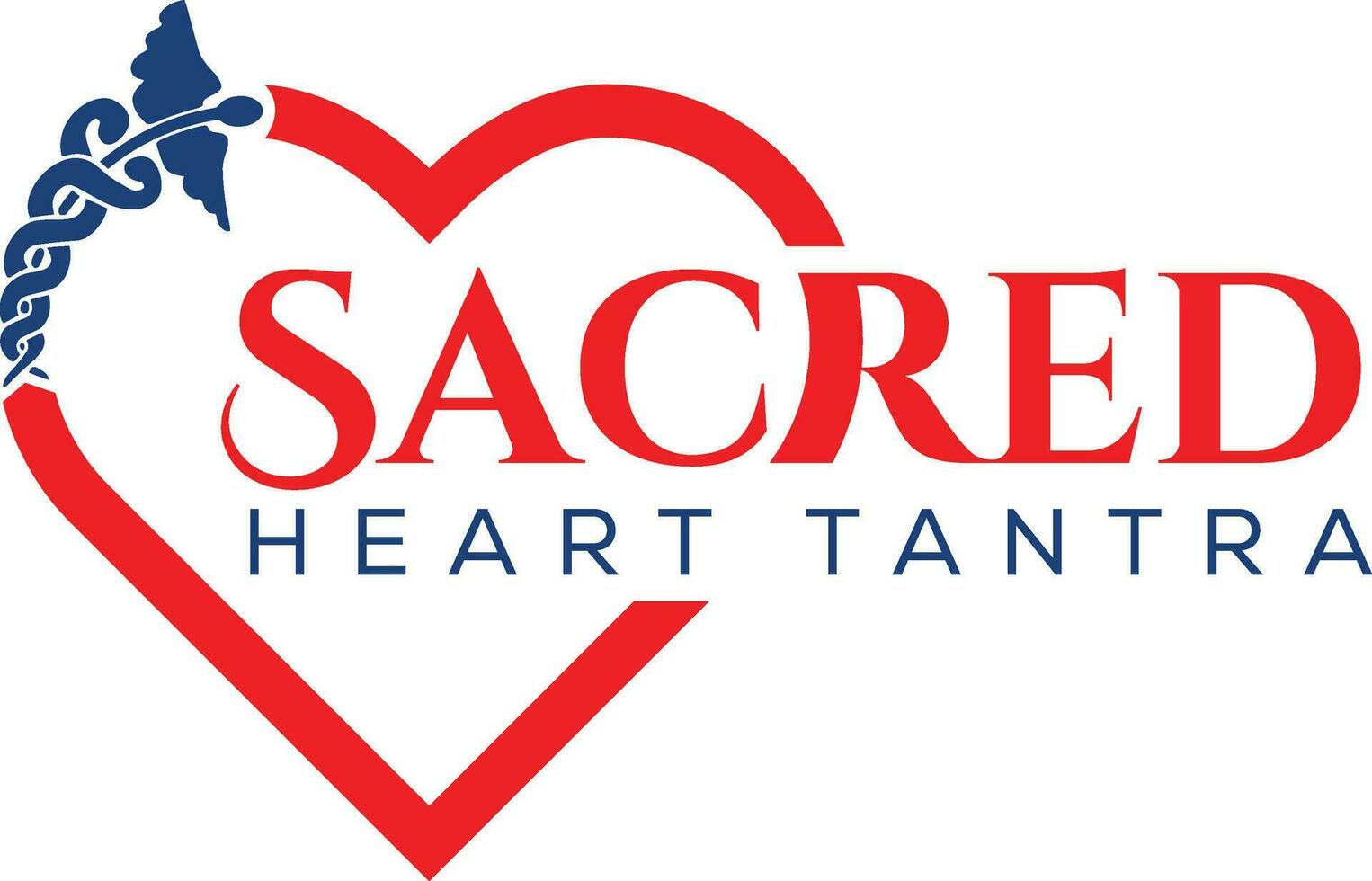 Heart Caduceus logo vector