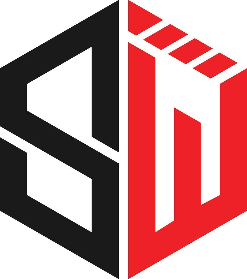 SW logo design vector