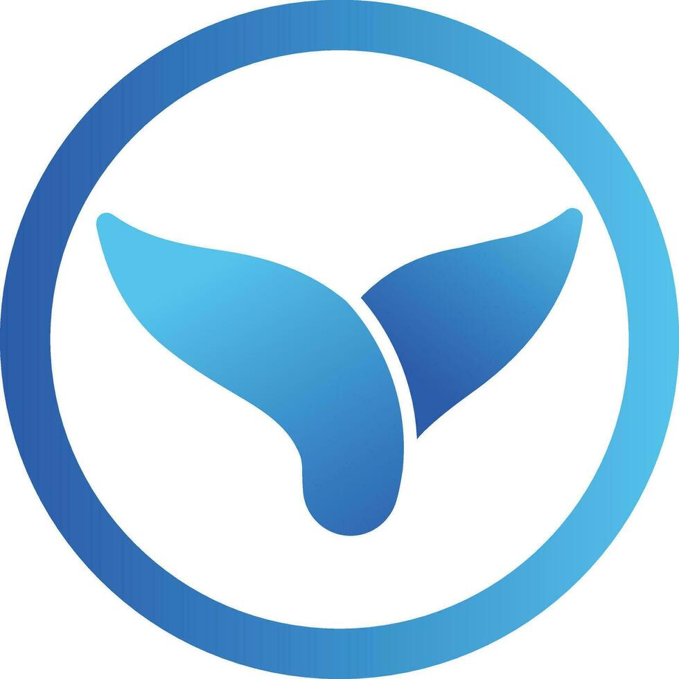 Blue whale tail logo vector