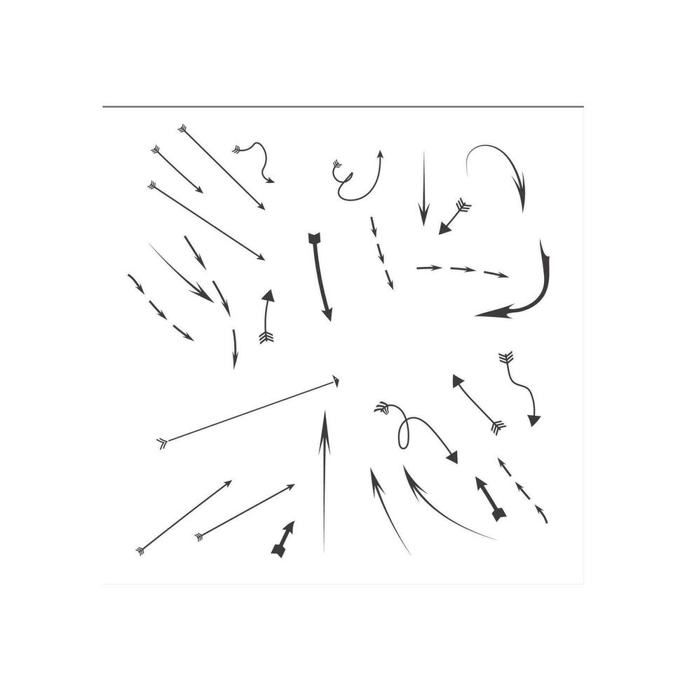 vector mano dibujado flecha ilustración colección