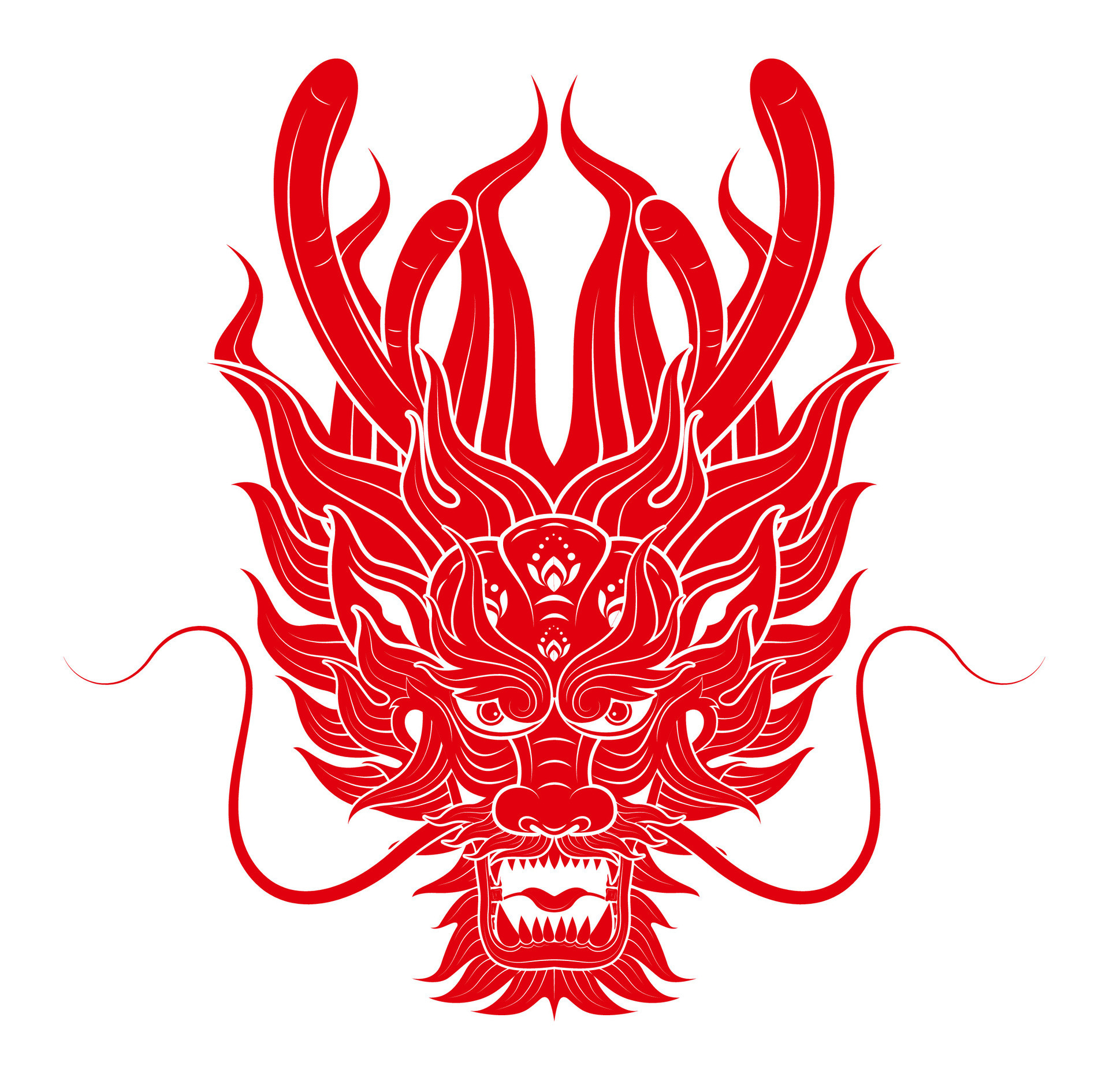 Traditional Chinese Dragon Red Zodiac Sign Isolated On White Background traditional-chinese-dragon-red-zodiac-sign-isolated-on-white-background