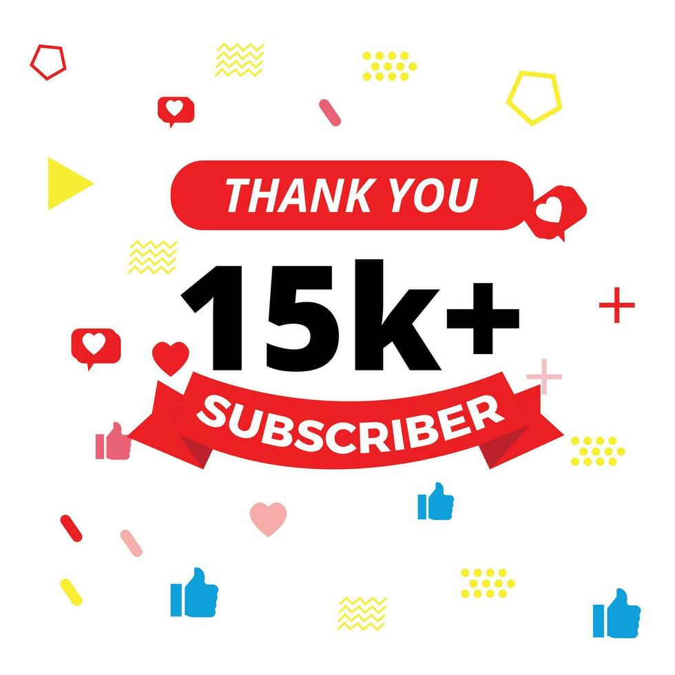 Gracias para 15k suscriptores vector