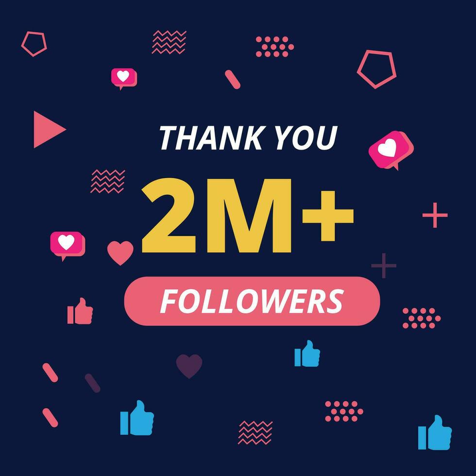 thanks for 2 million followers vector