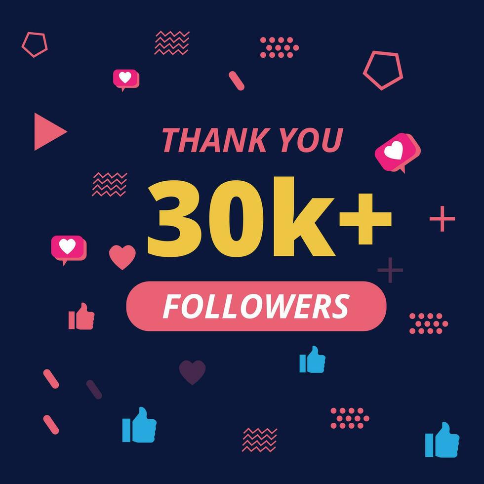 thanks for 30k followers vector