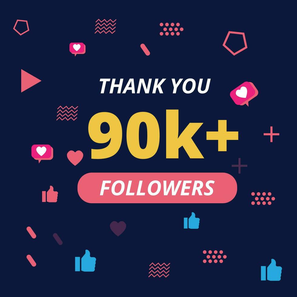 thanks for 90k followers vector