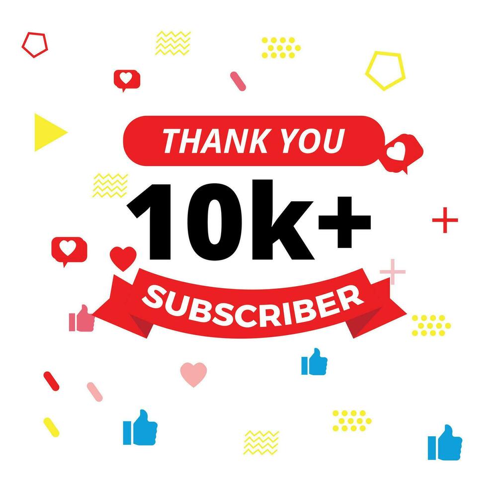 thanks for 10k subscribers vector