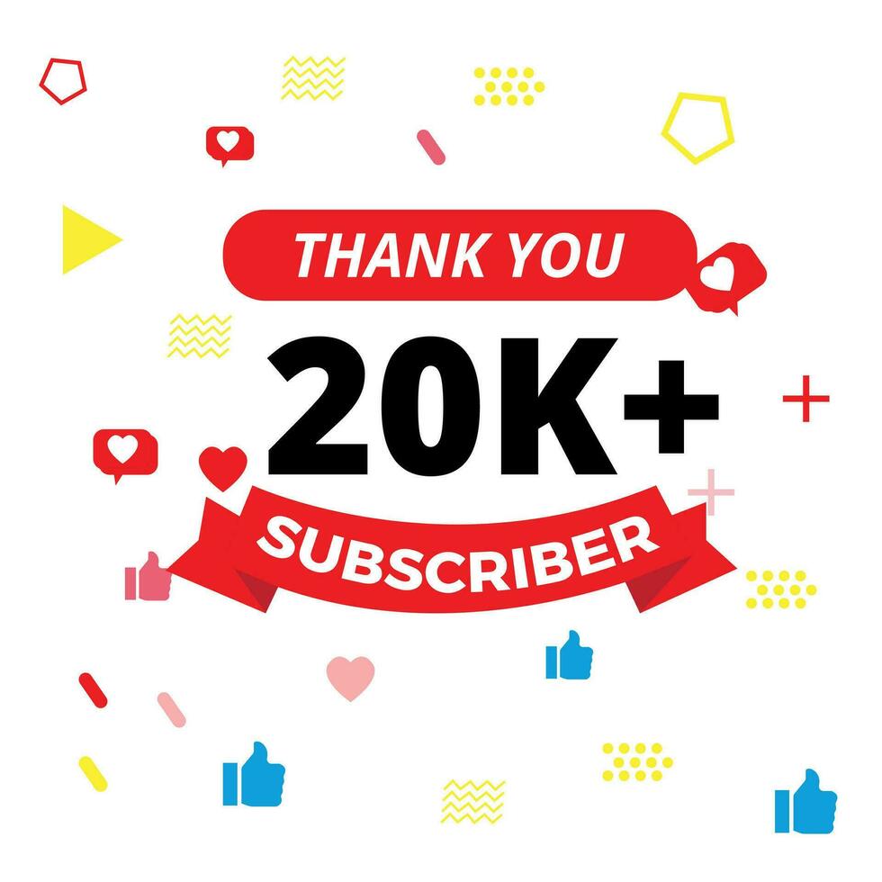 thanks for 20k subscribers vector