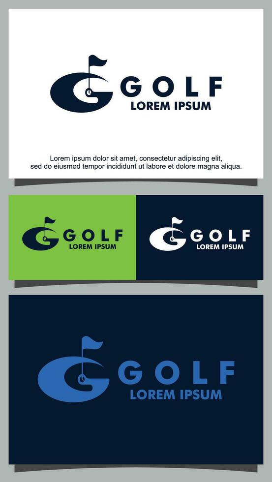 letra sol y golf logo modelo vector