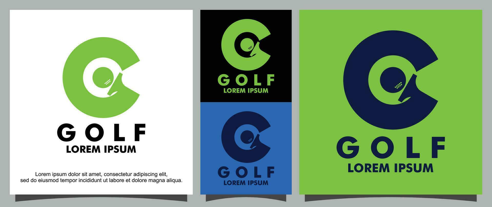 letra sol y golf logo modelo vector