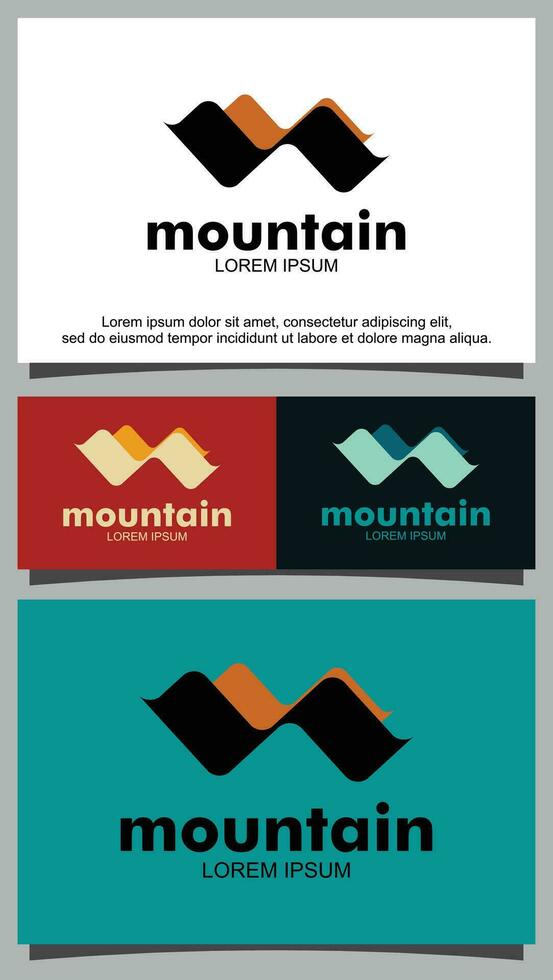 letra metro y montaña logo modelo vector