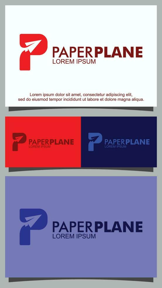 Letter P and paper plane logo template vector