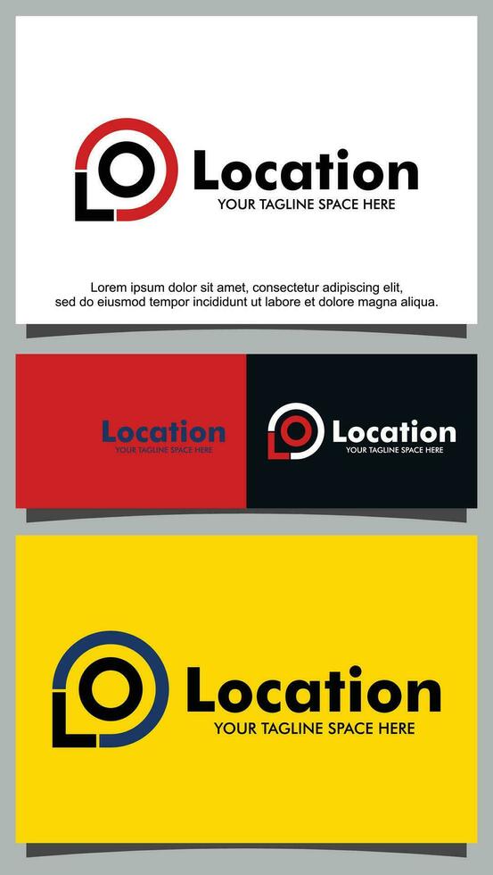 Location logo on map template vector