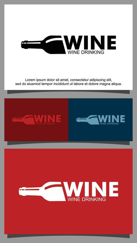 Wine bottle logo template vector