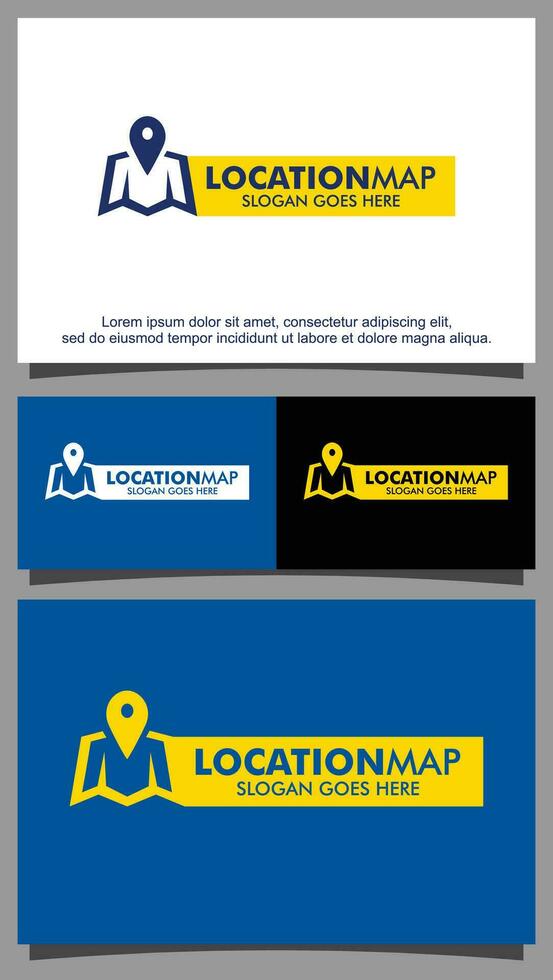 Location logo on map template vector