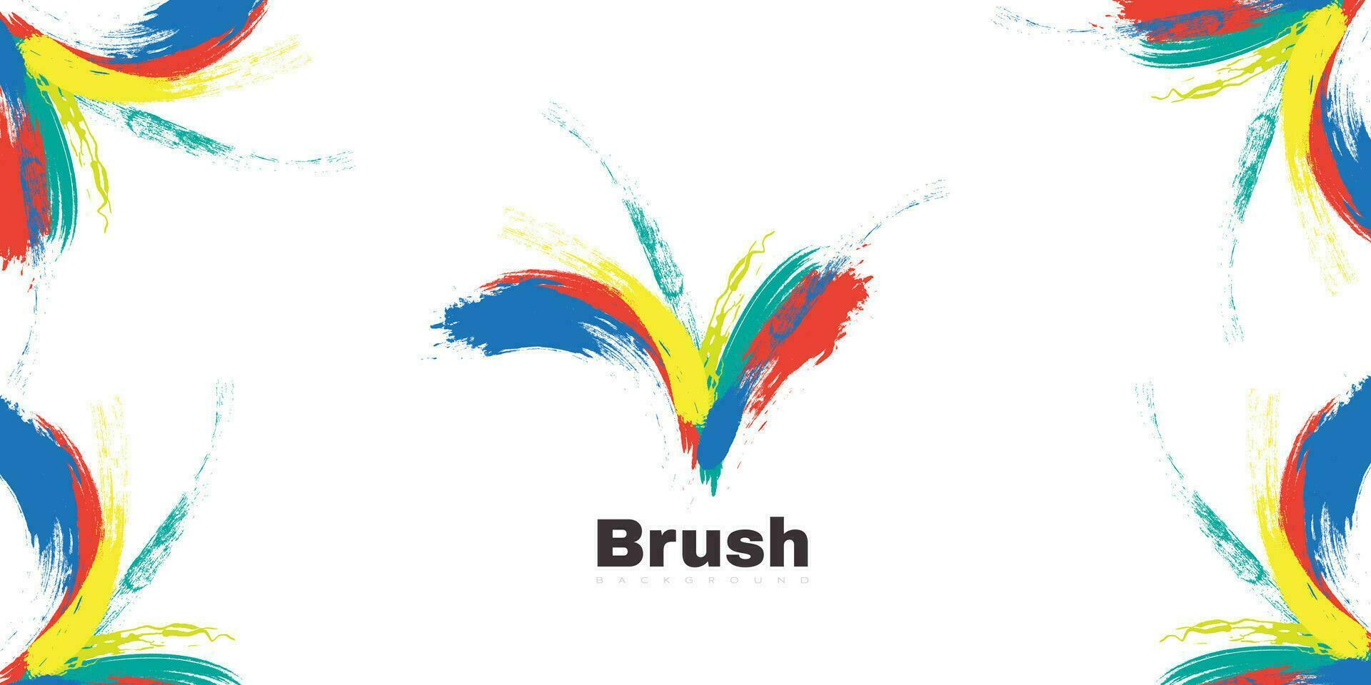 Abstract and Vector Brush Background with Colorful Brush Strokes