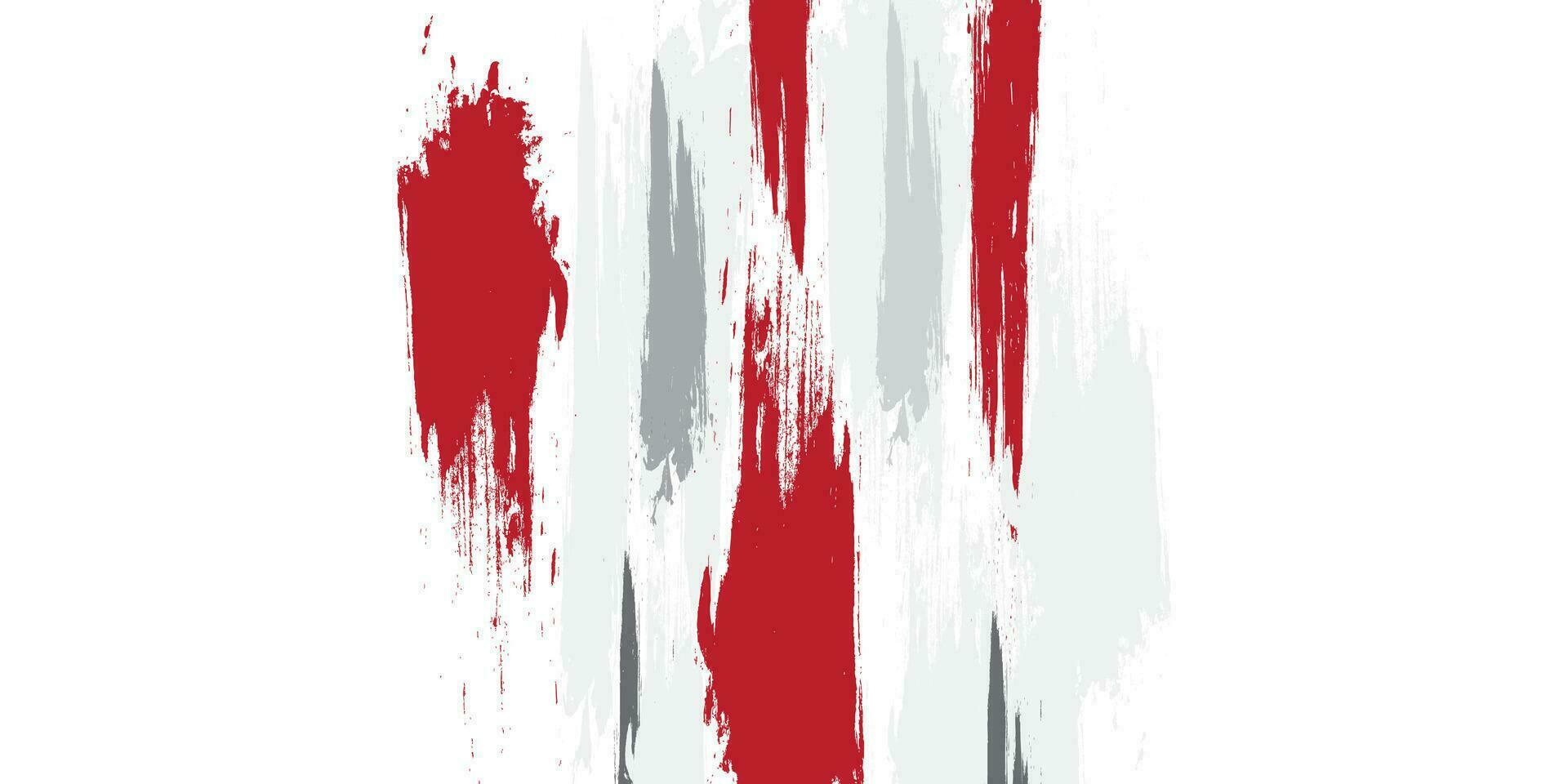 Indonesian Flag with Brush Concept. Happy Indonesian Independence Day. Indonesian Flag in Grunge Style on White Background vector