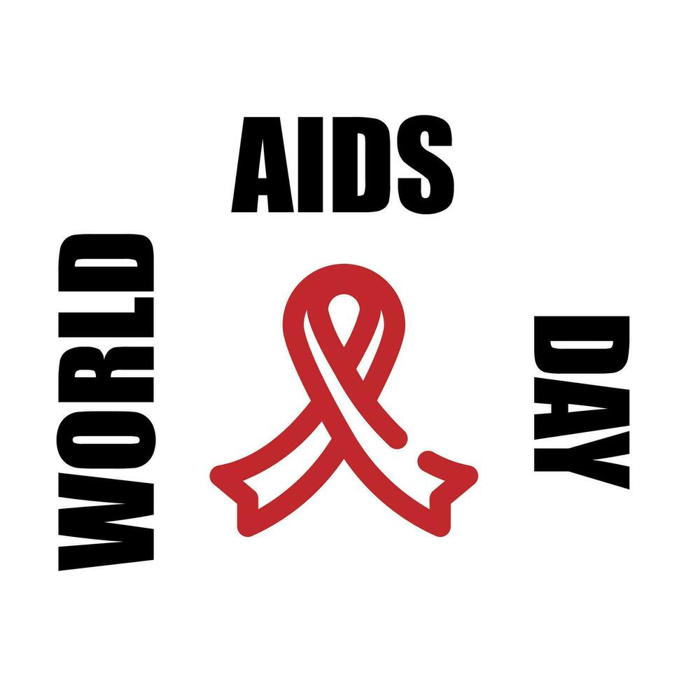 red ribbon symbol Health and medical concept. World AIDS Day, icons vector
