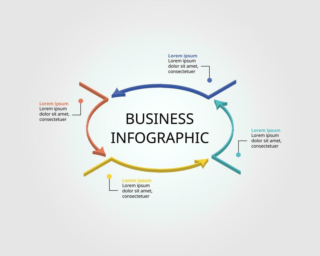 4 arrow template for infographic for presentation for 4 element vector