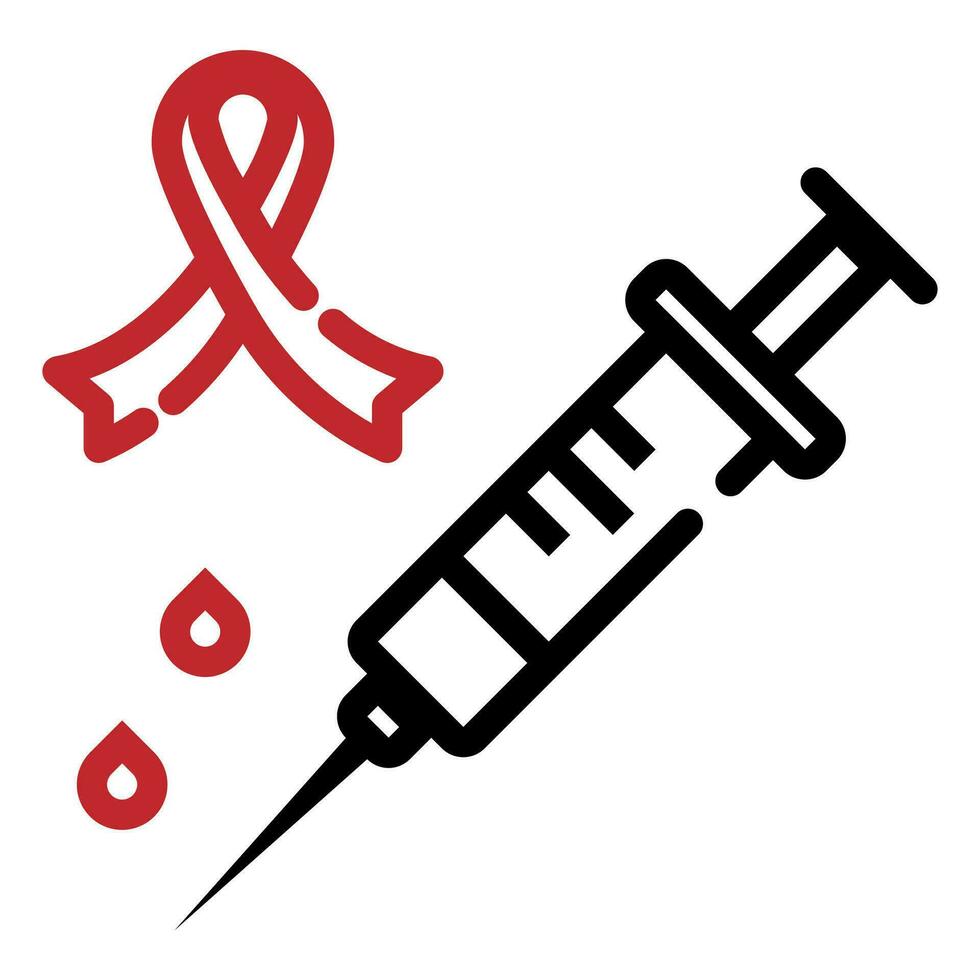 red ribbon symbol Health and medical concept. World AIDS Day, icons vector